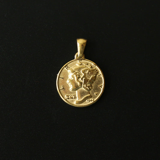Gold Plated Roman Coin Pendant - Pantsnsox