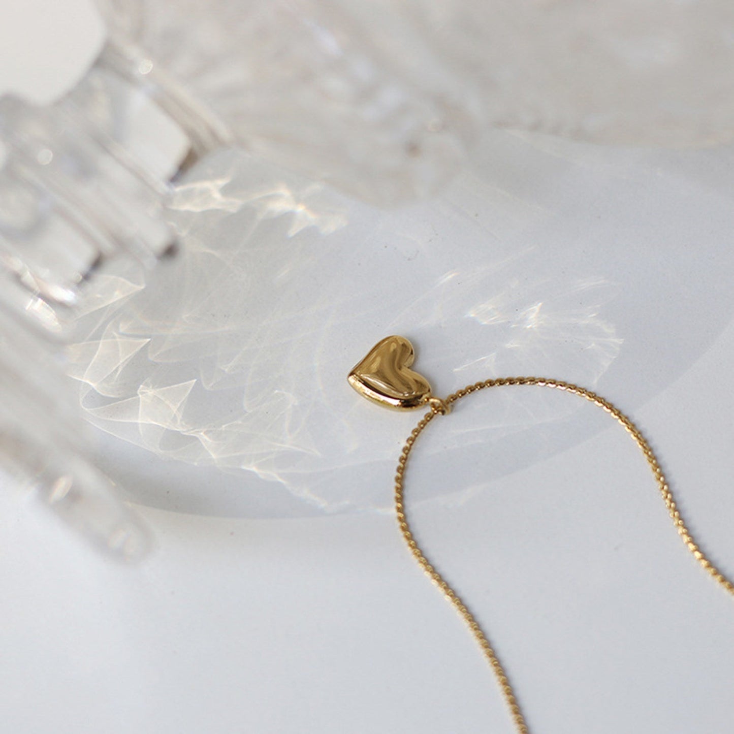 Puffy Heart Necklace - Pantsnsox