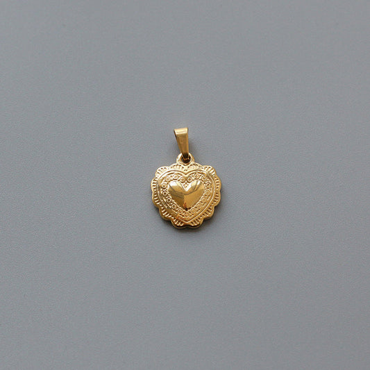 Plated Heart Love Charm Pendant - Pantsnsox
