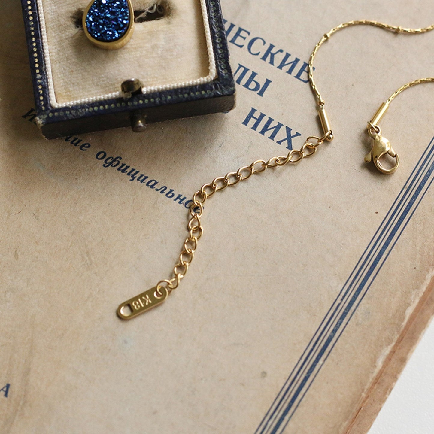 Blue Crystal Teardrop Necklace - Pantsnsox