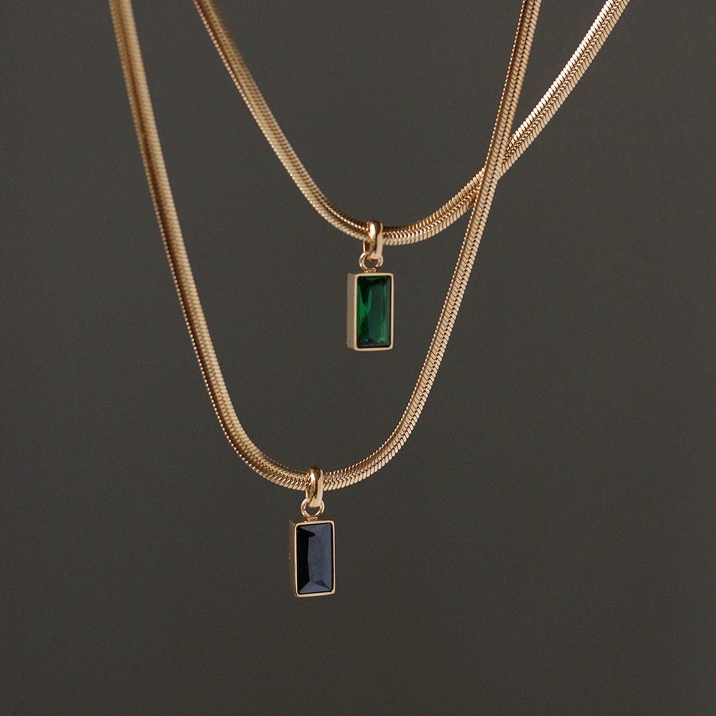 Natural Stone Pendant Necklace Gold Plated Necklace Gift for Women