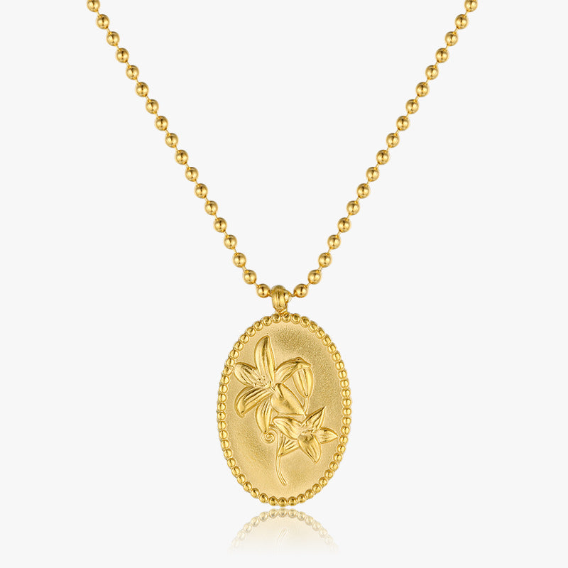 Floral Pendant Gladiolus Necklace - Pantsnsox
